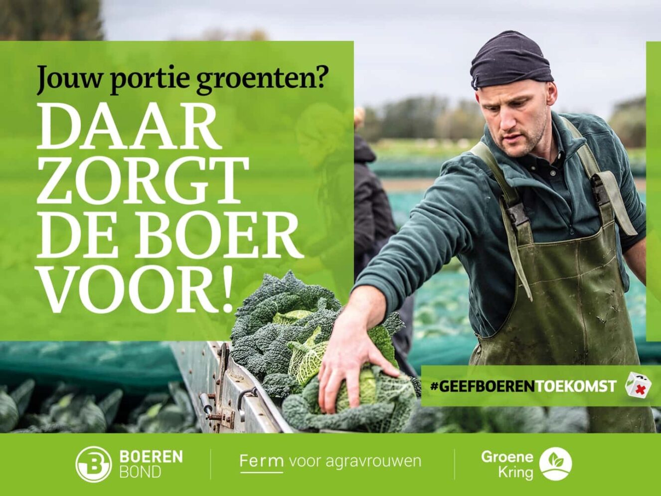 Affiche: Jouw portie groenten? Daar zorgt de boer voor!
