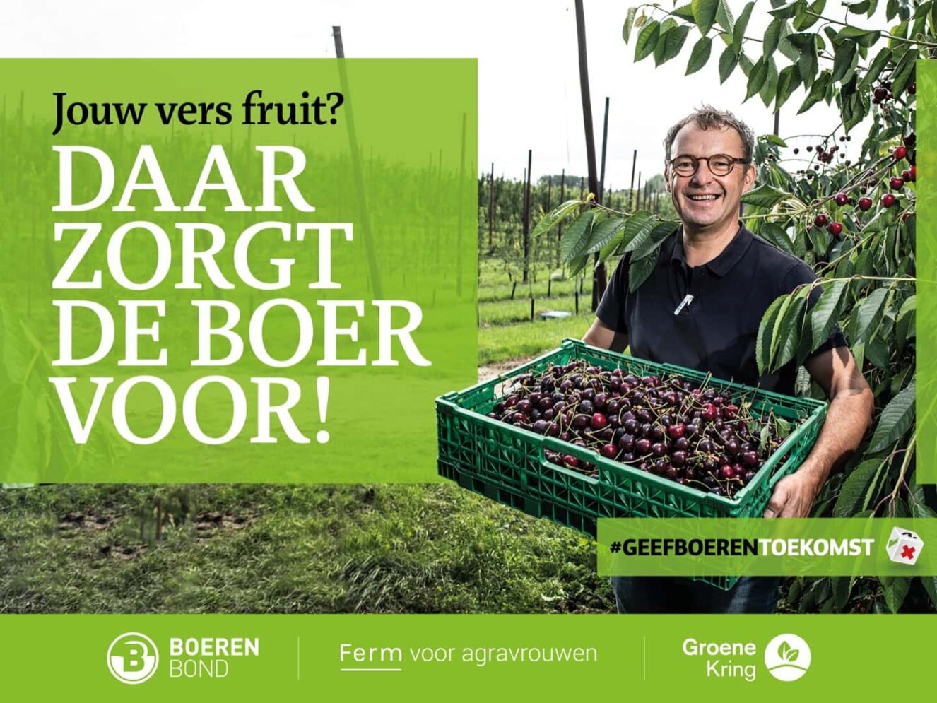 Affiche: Jouw vers fruit? Daar zorgt de boer voor!