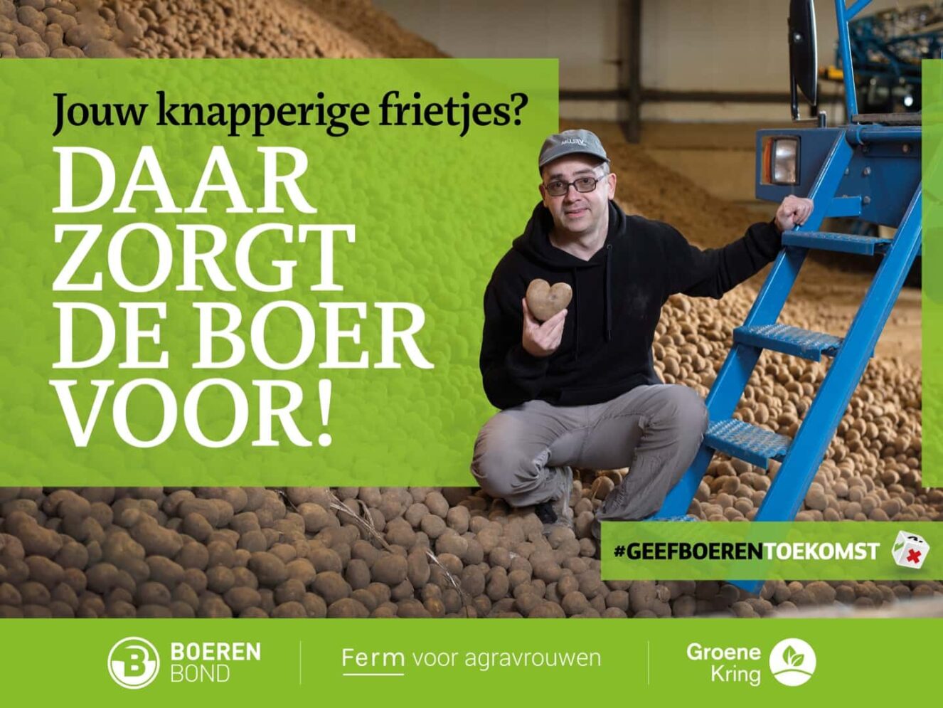 Affiche: Jouw knapperige frietjes? Daar zorgt de boer voor!