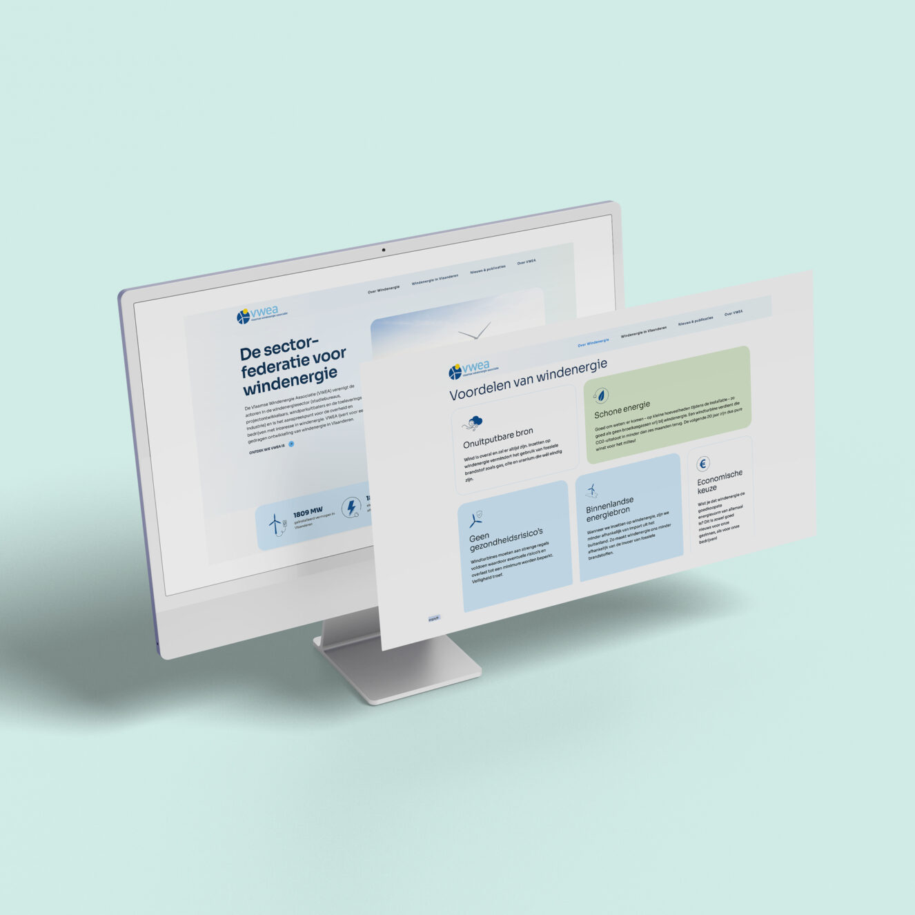 Website op windenergie voor VWEA.